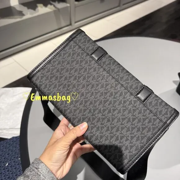 Michael Kors Cooper Embellished Signature Logo Trunk Crossbody Bag Black - Picture 4 of 8